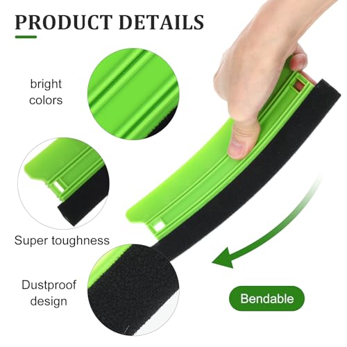 Vinyl Wrapping Rakel Applikator 21 cm Rakel mit Filzkante und 2 Stück 10 cm Folienrakel mit Filzkante Kunststoffrakel zur Blasen Verkleberakel für Auto Fensterfolie Möbelfolie(Grün und Blau)