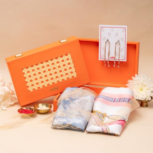 Image of SALTY Raksha Bandhan Jewelry Gift Box for Sister, Brother, Bhaiya & Bhabhi | Stylish Rakhi Gift Hamper | Festive Gift for Siblings | Elegant Luxury Gift Box