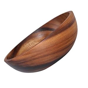 DOITOOL 1Pc Houten Kom Voor Voedsel- 14Cm/ 5. 5In Ramen Bowl Fruitschaal Voor Veganisten- Herbruikbare Multifunctionele Portie Kom Voor Fruit Tapas Pape Saladesoep