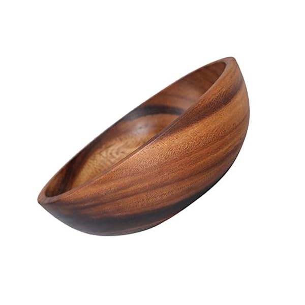 DOITOOL 1Pc Houten Kom Voor Voedsel- 14Cm/ 5. 5In Ramen Bowl Fruitschaal Voor Veganisten- Herbruikbare Multifunctionele Portie Kom Voor Fruit Tapas Pape Saladesoep