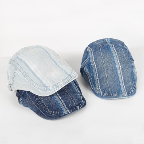 Image of 3Pcs Men's Newsboy Caps Cotton Cooling Hat Adjustable Flat Cap for Men