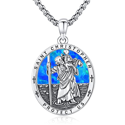 Collier St Christophe homme argent résistant pendentif talisman