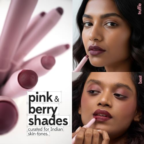 Image of Ruby's Organics OneStick Lipstick for Women - Blurr, Lip and Cheek Contour Crayon, Matte Finish, Lip Makeup - Enriched with Antioxidants and Vitamins, Chemical Free - Lily