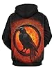GLUDEAR Men's Vikings Tattoo Norse Mythology Graphic 3D Print Hoodie Pullover Sweatshirt Hoodies, Fire Sun Black Raven, 5XL #2