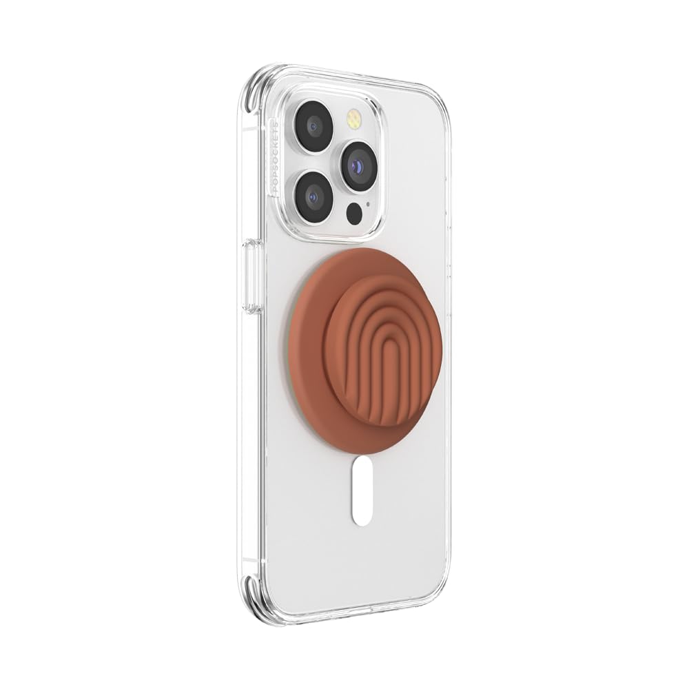 PopSockets: PopGrip Round pour MagSafe - Anneau Adaptateur pour MagSafe Inclus - Support et Poignée pour Smartphone et Coques avec Un Top Interchangeable - Curves Terra