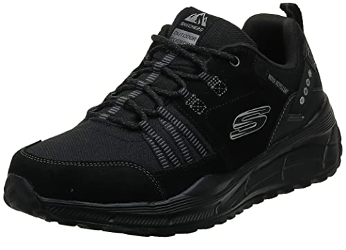 Skechers Equalizer 4.0 Trail, Sneaker Homme, Black Leather Mesh Synthetic Black Trim, 43 EU
