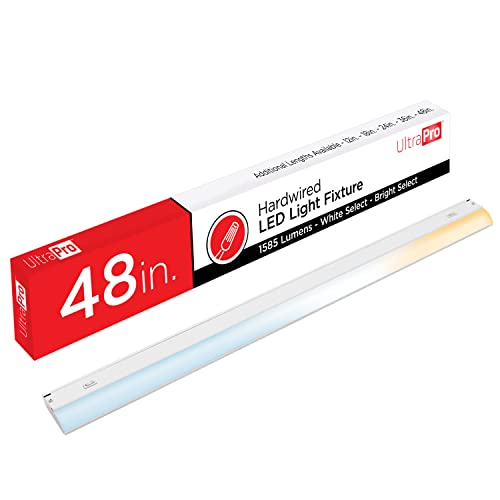 UltraPro 48 inch Hardwired Under Cabinet Lights, 3 Color Settings - 2700K/4000K/5000K - Warm White, Cool White, and Daylight, Under Cabinet Lighting, Dimmable Under Counter Lights for Kitchen, 45370 UltraPro 48 inch Hardwired Under Cabinet Lights, 3 Color Settings - 2700K/4000K/5000K - Warm White, Cool White, and Daylight, Under Cabinet Lighting, Dimmable Under Counter Lights for Kitchen, 45370