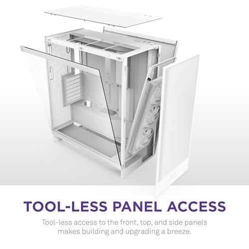 NZXT H7 Flow RGB | Mid-Tower ATX Airflow Case with 360mm RGB Single Frame Fan | Supports Bottom Fans for Direct GPU Cooling | Cable Management | White by NZXT - Image 8