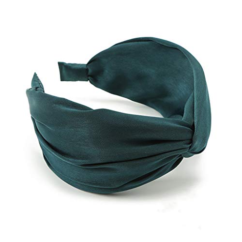MHDGG Headbands for Women Knotted Headbands for Women Wide Headbands Twisted Headband Hairband Hair Hoops Hair Accessories,Blackish Green