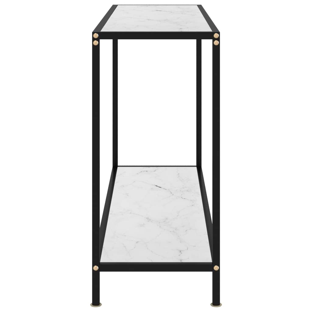 vidaXL Stolik konsolowy, biały, 120x35x75 cm, szkło hartowane