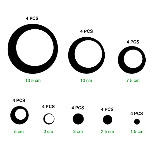 Removable Wall Mirror Sticker Decal Acrylic Setting For Home Living Room Bedroom Decor, 1.5-13.5 Cm, 32 Pieces (Silver) #TOP1