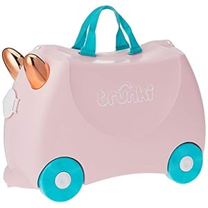 Trunki reiskoffer Ride-on Flamingo Flossi 46 x 30 cm roze