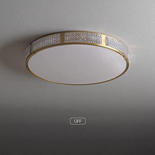 Lustre LED cristal et laiton moderne plafonnier dimmable chic