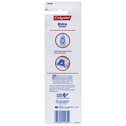 Colgate Extra Clean Full Head Toothbrush, Medium - 3 Count (Pack of 1)