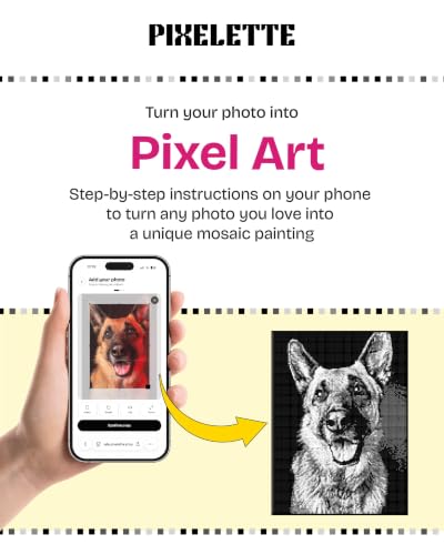 Pixelette Mono DIY Diamond Art Kit, A4, 16,000+ Diamonds - Image 3