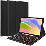 Clavier Bluetooth amovible : le clavier amovible peut se fixer magnétiquement à l'étui pour un rangement et un transport faciles. Il dispose de touches silencieuses avec un rebond fluide, transformant instantanément votre tablette en un ordinateur portable portable. Idéal pour le travail, les études ou les voyages, offrant une expérience de frappe confortable pendant de longues heures.