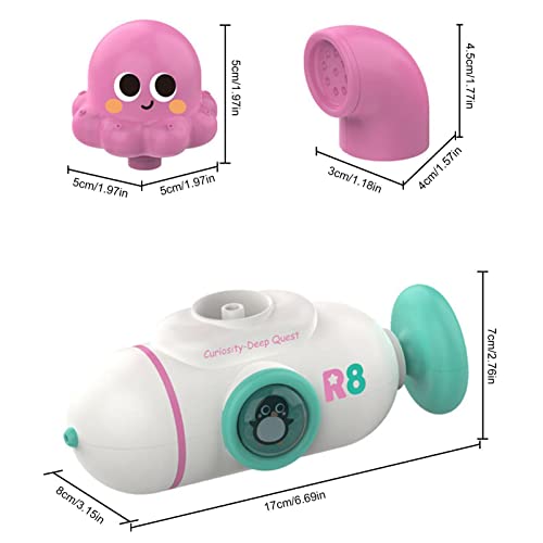 Pingfen Octopus Bath Toys,Submarine Type Pull-Out Bath Fountain Toys For Toddlers - Kids’ Bath Toys, Pool Toys For Kids, Animal Bath Toy, Sprinkler Kids Water Toys, Bath Fountain Toy For Bathing #TOP3