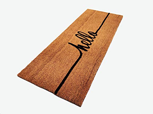 Kempf Hello Greeting Coco Front Door Mat 18" X 47-Inch #TOP1