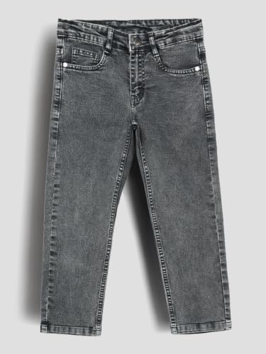 Image of Urbano Juniors Boy's Straight Fit Washed Denim Jeans Stretchable