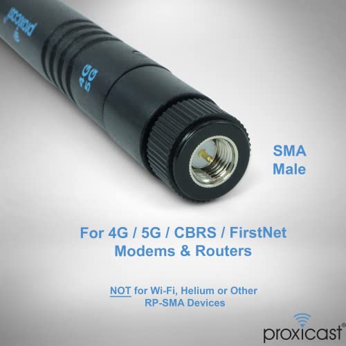 Proxicast 5-8 Dbi High Gain External 4G/5G Antenna Compatible With Cisco, Cradlepoint, Netgear, Pepwave, Mofi, Calamp, Digi, Sierra And Other Routers & Modems With Sma Connectors (Ant-120-006-2Pk) #TOP1