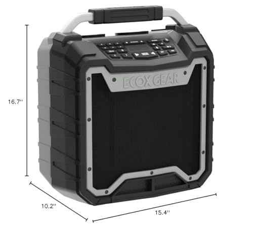 ECOXGEAR EcoTrek Rugged Waterproof Floating Portable Bluetooth Wireless 100 Watt Stereo Smart Speaker and PA System (Gray)