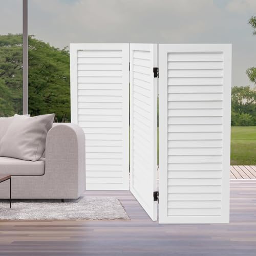 3 Panel Room Divider Screen, Folding Privacy Wooden Short Screen,