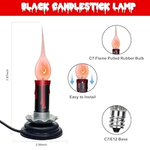 3 Inch Halloween Electric Rustic Country Candle Lamp with On/Off Switch, Plug in Electric Window Candles with Flickering Silicone Bulbs, Black Flameless Candles for Halloween Table Wedding Decor-4 PK 3 Inch Halloween Electric Rustic Country Candle Lamp with OnOff Switch Plug in Electric Window Candles with Flickering Silicone Bulbs Black Flameless Candles for Halloween Table Wedding Decor 4 PK