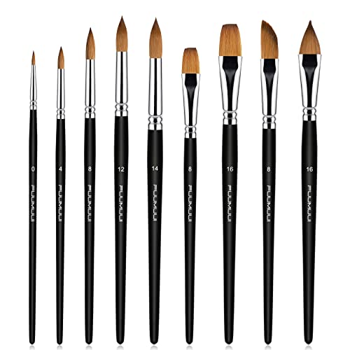 Aquarellpinsel Kolinsky Set mit 9 Pinselvarianten