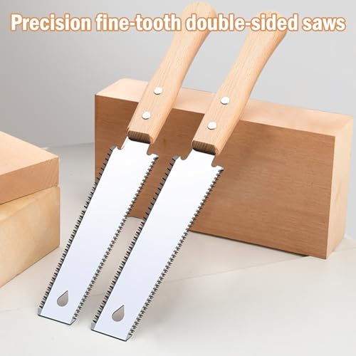 KAIYAYA Japansäge Handsäge Holz 11/17 TPI Zweischneidig Zugsäge 150mm Sägeblatt Japanische Säge Japan Säge Feinsäge Holz Dübelsäge Handsägen Bündigschnittsäge für Handwerk Hobby DIY Garten Trim Saw