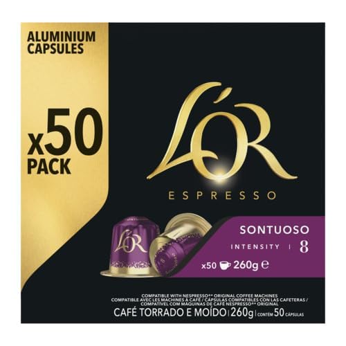Disfruta de un espresso intenso con notas de almendra tostada y toques florales. 50 cápsulas compatibles con Nespresso para tu L’OR Barista. Café sostenible y de origen responsable para tu día a día.