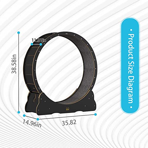 Tapis de course d'intérieur pour chat sédentaire avec grande roue de 109cm