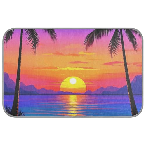 Sunset Coconut Beach Summer Summer Cooling Bed for Dogs Self Cooling mat for Cats for Rabbits Cats Indoor cat Essentials cama Fria para perro M