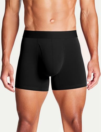 3 Pack Mens Cotton Boxer Briefs Soft Stretch Underwear Breathable Trunks2