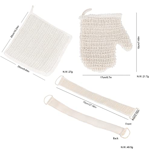 Esfregão de Chuveiro,Esfoliante Natural Esfoliante Corporal Esfoliante para as Costas 4 Pçs - Conjun