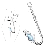 Vibrating Anal Hook Anal Plug, 3 Balls Anal Vibrator Anal Trainer Butt Plug with 9 Vibration Modes, Metal Anal Dilator Vagina Hook G Spot Stimulator SM Sex Toys for Beginners Gay Women Couples