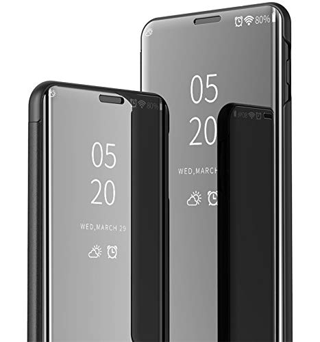 Hülle® Plating Flip Mirror Case Compatible for Huawei Nova 6/Huawei Nova 6 Pro (Black) - Image 3