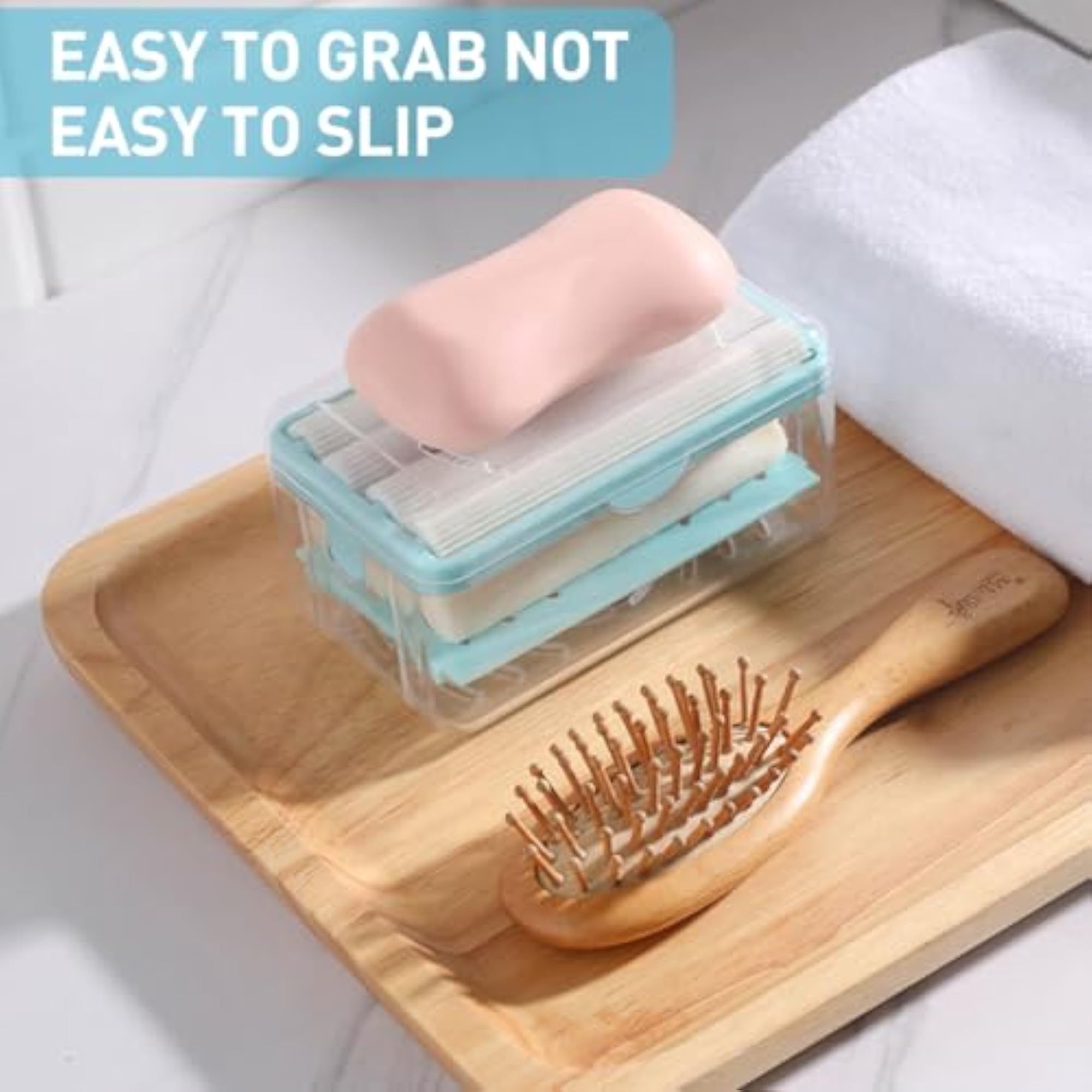 2Pcs Soap Bar Box with Lid, Soap Saving Box