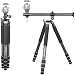 INNOREL 10-Layer Carbon Fiber Horizontal Tripod HT284C with 360-Degree Rotatable Center Column for DSLR, Video, Camcorder, Camera, Cooking, Work, Versatile Shooting, Max Load 20kg/44lbï¼ŒHeight 72inch