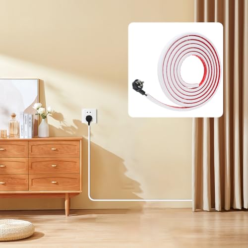 Umllpet Kanał kablowy samoprzylepny, biały, 3 metry, kanały z taśmą samoprzylepną, gotowy do montażu, osłona kabla do domu, biura, szkoły – 15 x 10 x 300 mm
