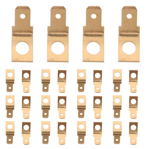 UPKOCH 100pcs 1/4" Male Spade Brass Wire Connectors Copper Crimp Terminals Electrical Low Voltage Wire Crimping for Automotive and Industrial Wiring