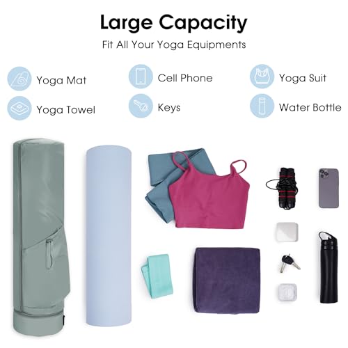 sportsnew Yoga Mat Bag Large with Carrying Strap, Bottle Pocket and Wet Compartment, Long Pilates Bag with Full Zipper for Thick Mat, Patent Pending - Image 6