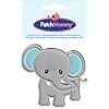 PatchMommy Elephant Patch, Iron on/Sew On - Grey/Blue - Embroidered Applique Motif for Children Kids Baby