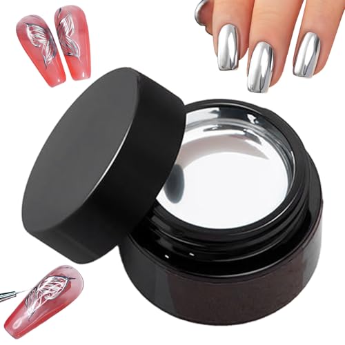Gel Metálico Para Uñas - Esmalte Gel Plateado 10g | Acabado Espejo Cromo Brillante | Manicura Duradera, Arte De Uñas Portátil Para Principiantes Y Profesionales