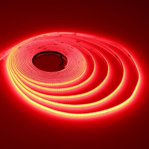 TOPAI 12V Tira LED COB Rojo  620 625nm