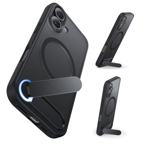 Étui pour smartphone 2026 noir avec support intégré amovible