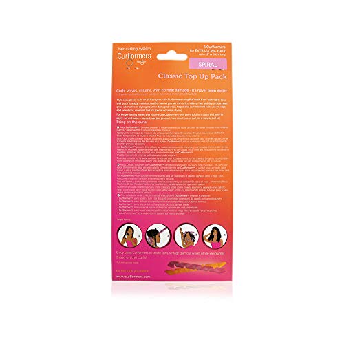 Curlformers Hair Curlers Spiral Curls Top Up Pack, 6 No Heat Hair Curlers (Styling Hook Not Included), For Long Hair Up To 22" (55Cm) Long #TOP1