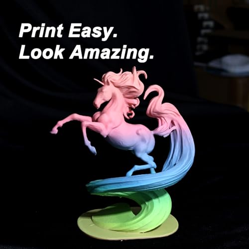 Image of PLA Force Gradient Filament, 3D Printer Filament 1.75mm, 1KG | Gradient 3D Printer Filament Features A Smooth Multi-Color Transition of Pink, Blue, and Green