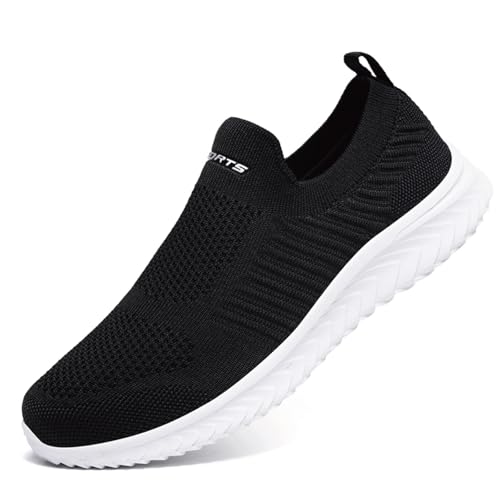Zapatillas Deportivas Mujer Hombre Zapatillas de Running Ligero Calzado Transpirables Gimnasio Casual Sneakers Zapatos para Correr Cómodo Atlético NegroBlanco 42EU
