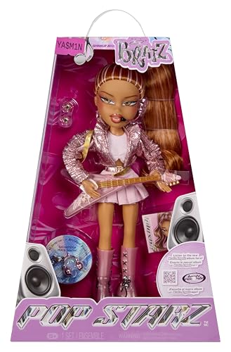 BRATZ Pop Starz Yasmin - Bambola fashion con charm da collezione, outfit e accessori musicali
