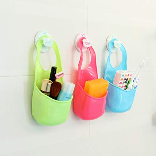 Amosfun Bathroom Organization And Storage Kitchen Bathroom Hanging Baskets Storage Sink Pouches Drain Sponge Holders Organizer Racks (Blue) #TOP6